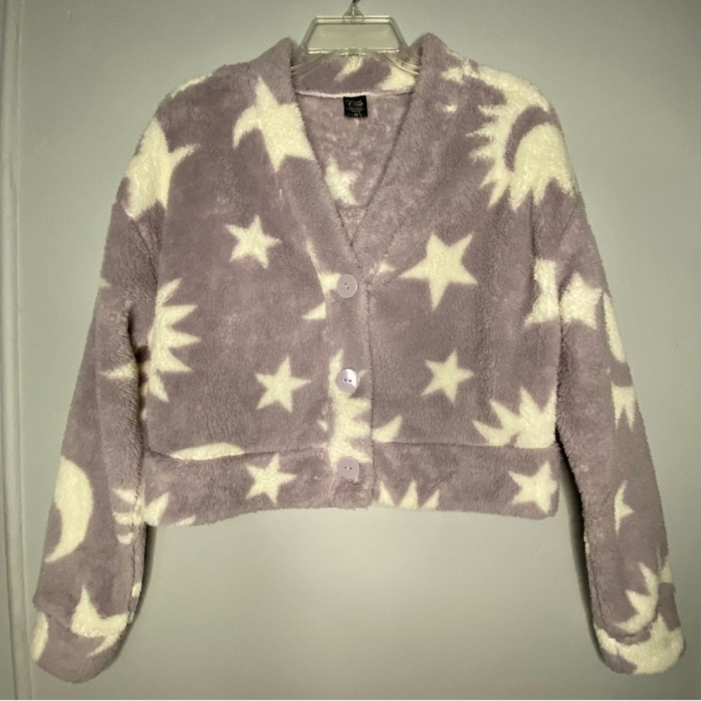 COLD CRUSH 2pc Moon Star Plush Crop Tank Sweater M